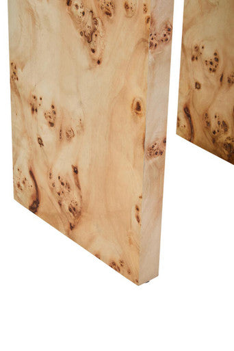Mota Burl Wood Design Curved Side Table Orsina