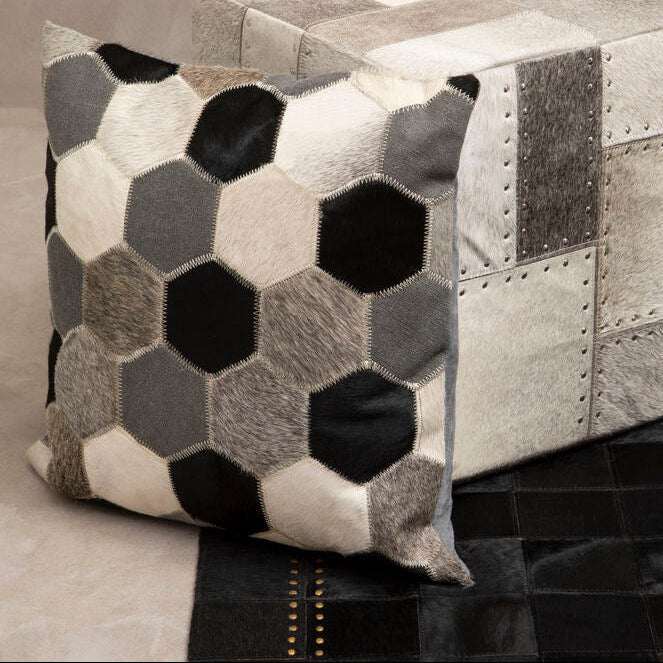 Orsina Cushion Cover with Hexagonal Pattern in Neutral Tones for Stylish Home Decor