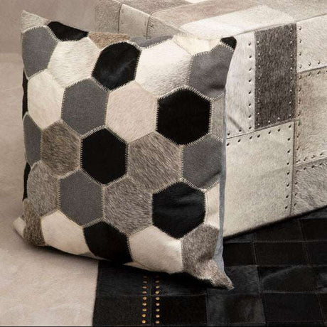 Orsina Cushion Cover with Hexagonal Pattern in Neutral Tones for Stylish Home Decor