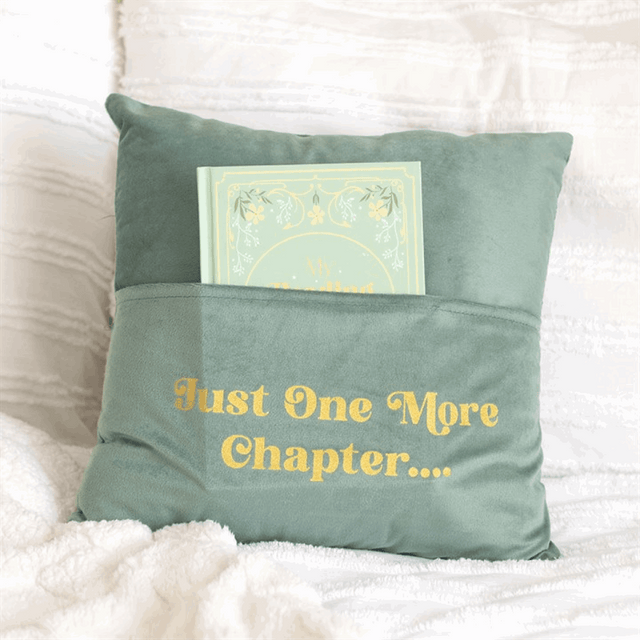 Just One More Chapter Cushion with Book Pocket N/A