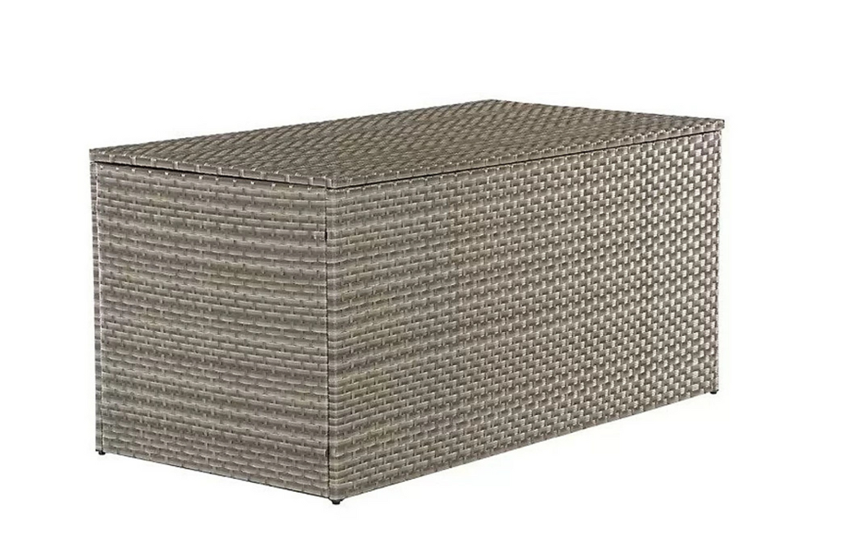 MINT Outdoor Cushion Storage Box in a stylish woven design, ideal for storing outdoor cushions