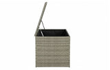 MINT Outdoor Cushion Storage Box with an open lid for convenient outdoor cushion storage