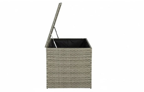 MINT Outdoor Cushion Storage Box with an open lid for convenient outdoor cushion storage