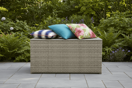 MINT Outdoor Cushion Storage Box in a stylish design, perfect for storing outdoor cushions and accessories