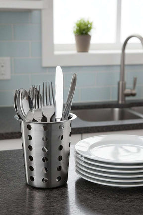 Orsina Cutlery Caddy in Stainless Steel with Forks, Knives, and Spoons for Kitchen Organisation