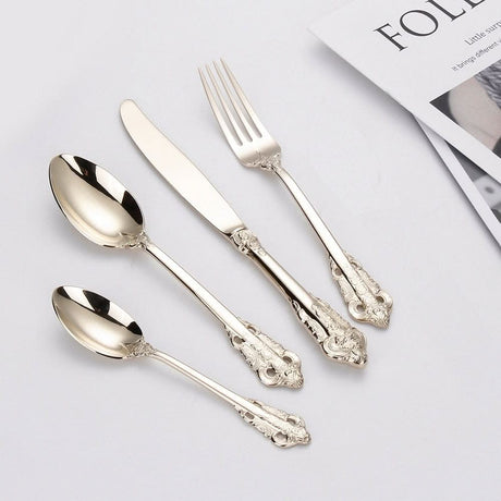 Kitchen Essentials Elegant Cutlery Set for Dining 24pcs Champagne Kitchen Essentials