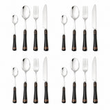 KitchBoom Cutlery Set featuring polished stainless steel pieces with elegant black handles