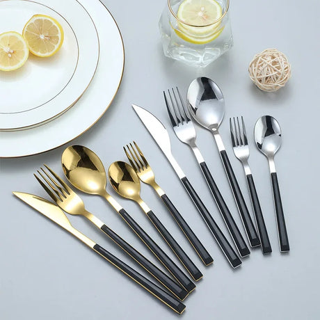 Nisu Home Elegant Cutlery Set with Gold and Silver Finish for Stylish Dining Experiences