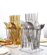 24pcs Stainless Steel Silverware Cutlery Set Kitchen Essentials