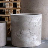 Jobu Home Cylinder Planter in concrete finish for stylish indoor plant displays