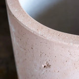 Jobu Home Cylinder Planter in soft pink with a smooth textured finish for stylish indoor decor