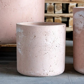 Jobu Home Cylinder Planter in Pink with a Smooth Finish for Modern Home Decor