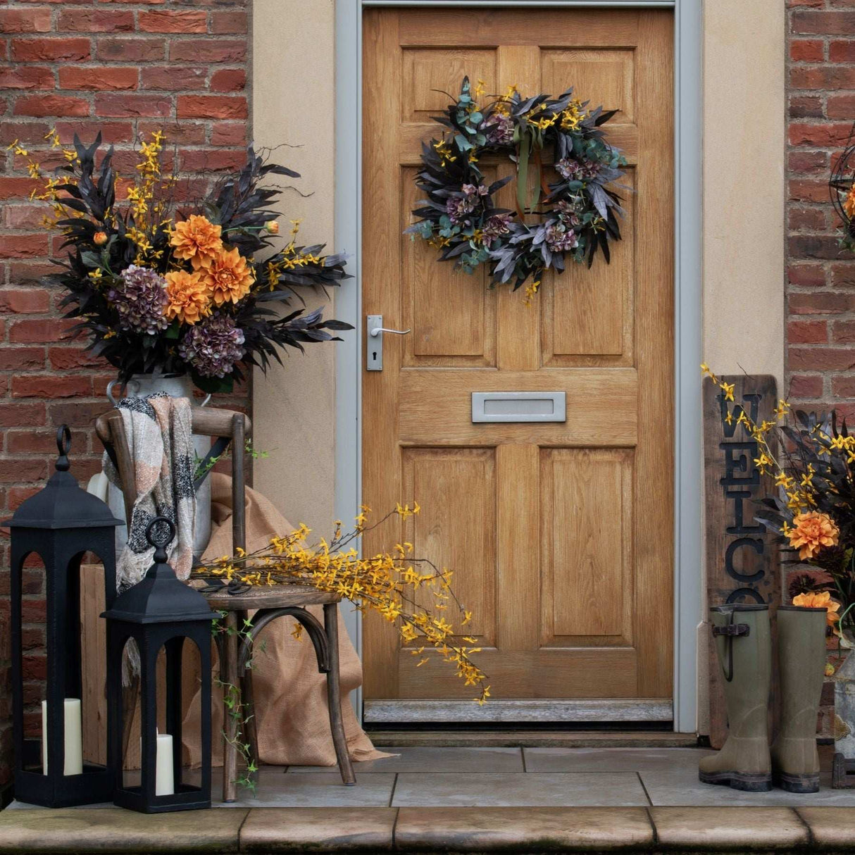 Shades 4 Seasons Autumn Dahlia Spray - Artificial Flower Shades 4 Seasons