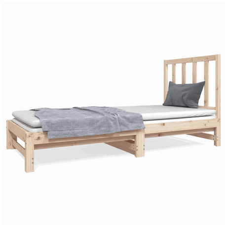 vidaXL Wooden Day Bed with Slatted Frame Natural Finish vidaXL