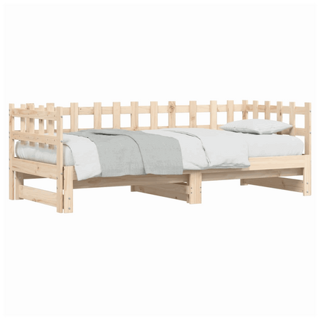 vidaXL Wooden Day Bed with Guard Rails for Decor vidaXL