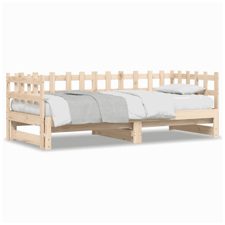 vidaXL Wooden Day Bed with Guard Rails for Decor vidaXL