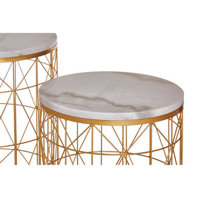 Avantis Set Of 2 Marble Top Round Side Tables Orsina