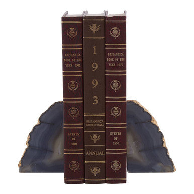 Orsina decorative bookends in agate design, supporting classic books for stylish organisation