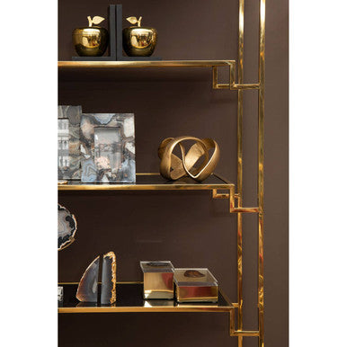 Stylish Orsina bookends with a modern design, elegantly supporting books on a shelf