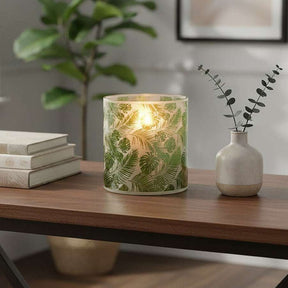 Orsina Candle Holder with Tropical Leaf Design, Perfect for Home Decor and Ambiance