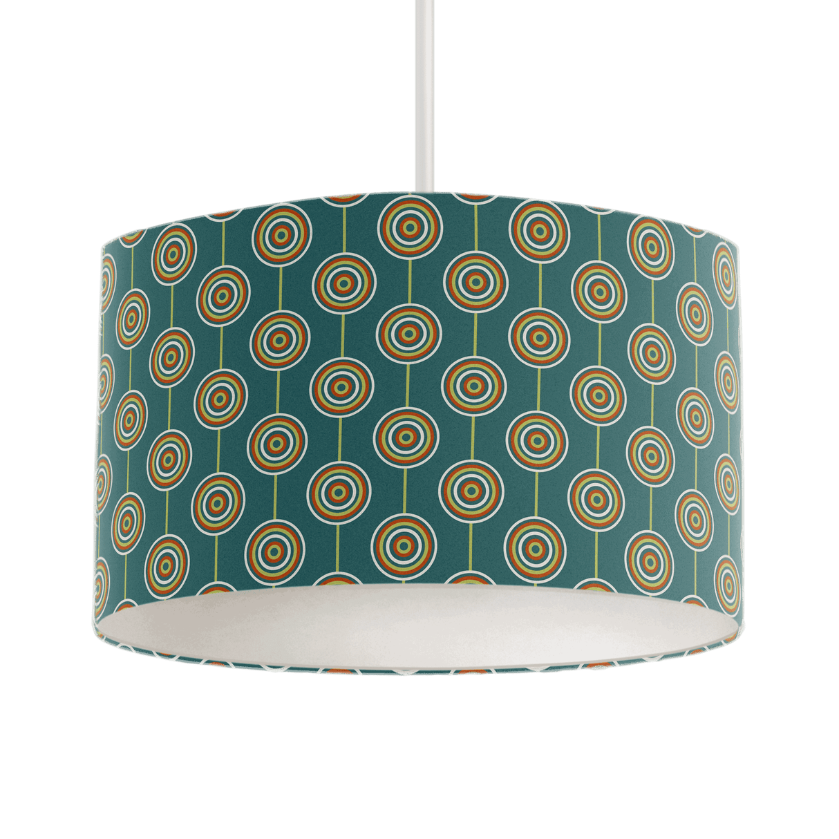 Shadow Bright Lampshade with Geometric Pattern in Teal and Orange for Modern Decor
