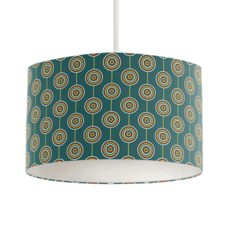 Shadow Bright Lampshade with Geometric Pattern in Teal and Orange for Modern Decor