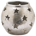 Shades 4 Seasons Star Cutout Tea Light Lantern SILVER CERAMIC Shades 4 Seasons