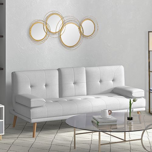 HOMCOM Metal Wall Art Decorative Mirror Decor Modern Wall Sculpture, Gold Unbranded