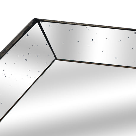 Astor Distressed Mirrored Square Tray With Wooden Detailing Large Shades 4 Seasons