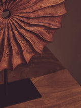 Orsina wood sculpture with elegant spiral design, perfect for modern home decor