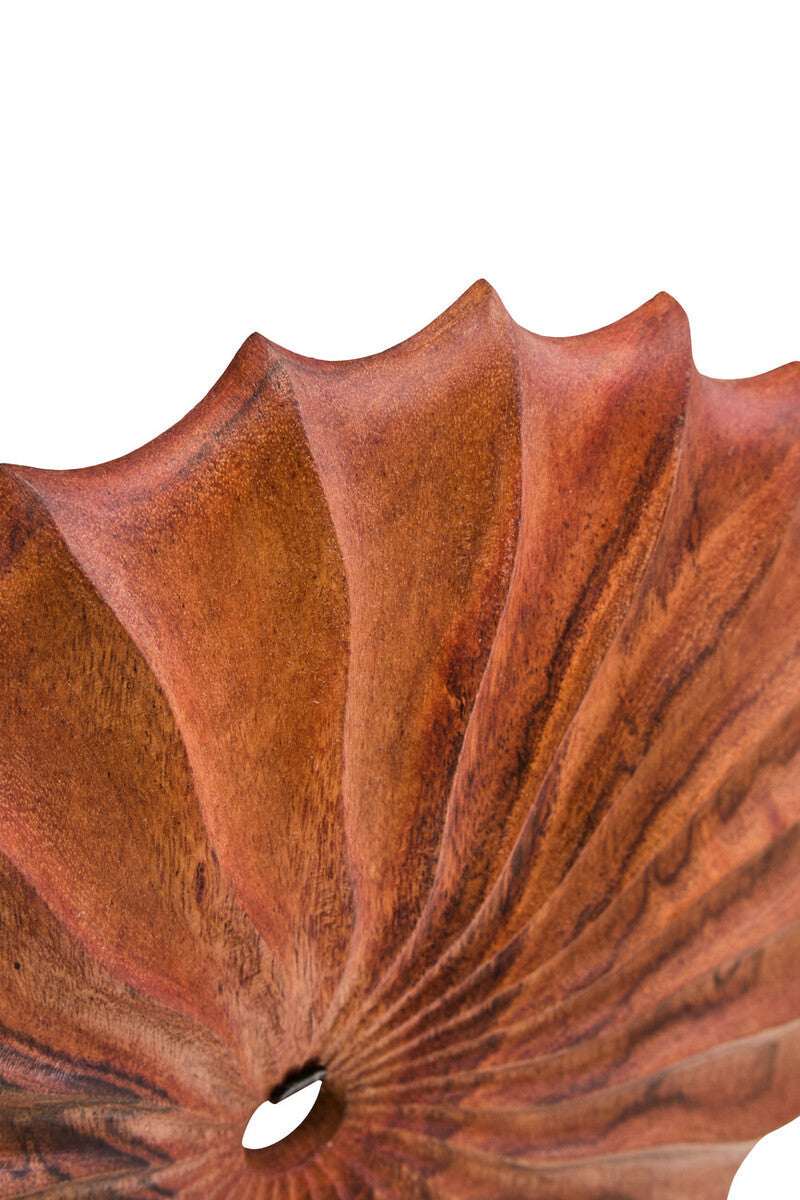 Orsina Wooden Sculpture with an Intricate Fan Design and Natural Finish for Home Decor