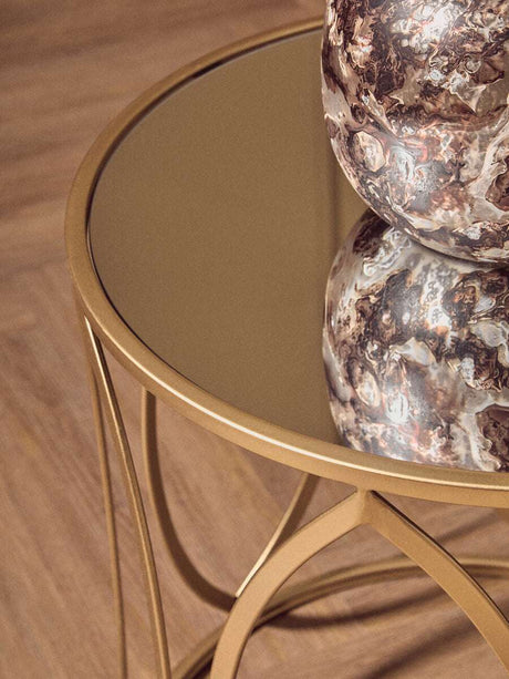 Arcana Set Of Two Gold Finish Side Tables Orsina