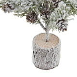 Small Snowy Fir Tree With Pinecones In Wood Log Shades 4 Seasons