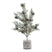 Small Snowy Fir Tree With Pinecones In Wood Log BROWN PLASTIC Shades 4 Seasons