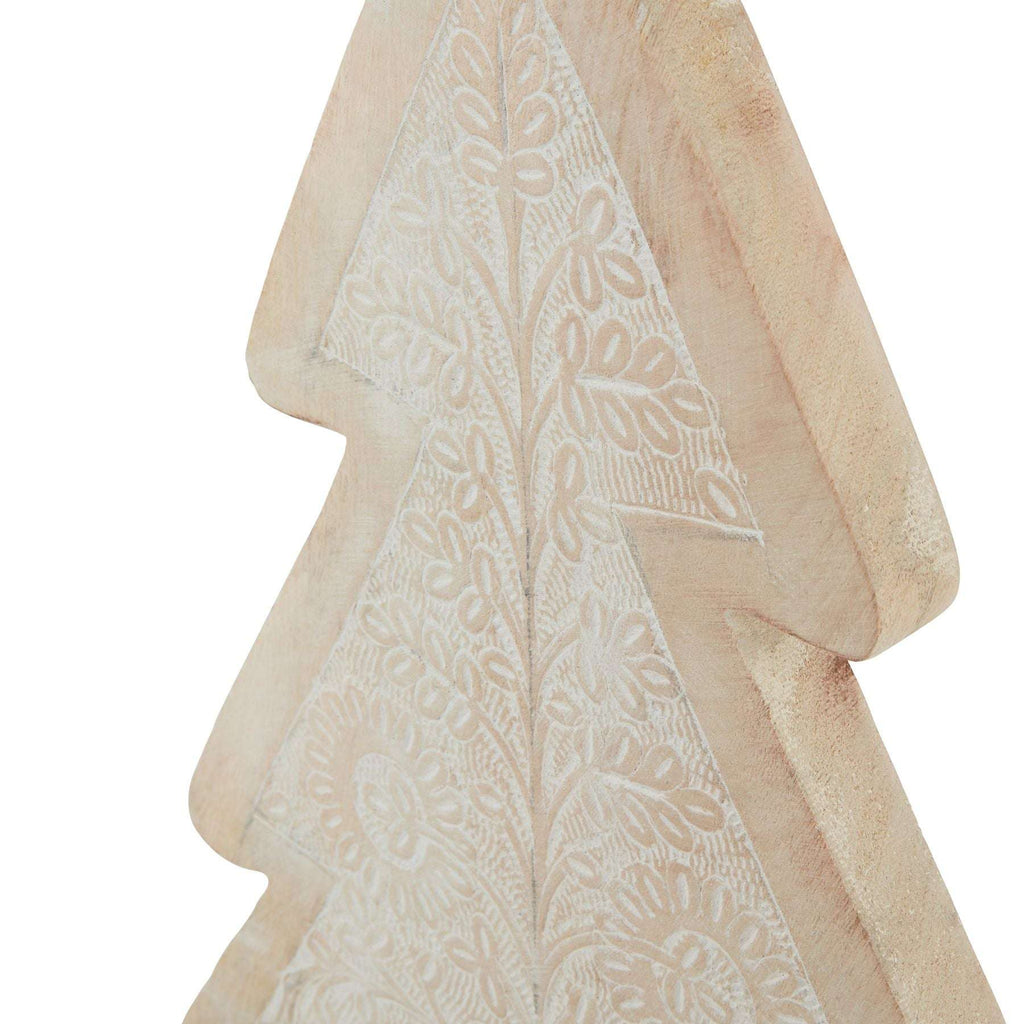 White Wash Collection Wooden Large Patterned Decorative Tree Shades 4 Seasons