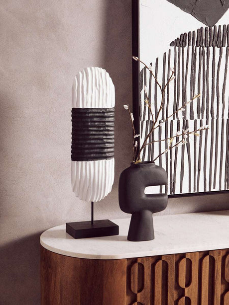 Astratto Black and White Abstract Hand Painted Wall Art Orsina