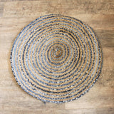 Shades 4 Seasons Denim Rug - Durable Round Braided Design Shades 4 Seasons