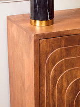 Sangar Two Door Mango Wood Carved Design Cabinet Orsina