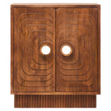 Sangar Two Door Mango Wood Carved Design Cabinet Orsina