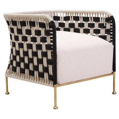 Satna Jute Black and White Design Chair Orsina