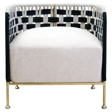 Satna Jute Black and White Design Chair Orsina