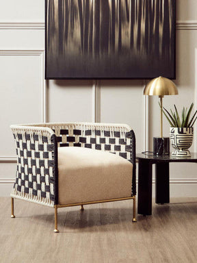 Satna Jute Black and White Design Chair Orsina