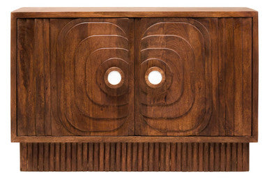 Sangar Two Door Mango Wood Carved Design Sideboard Orsina