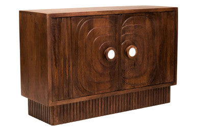 Sangar Two Door Mango Wood Carved Design Sideboard Orsina