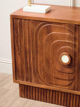 Sangar Two Door Mango Wood Carved Design Sideboard Orsina
