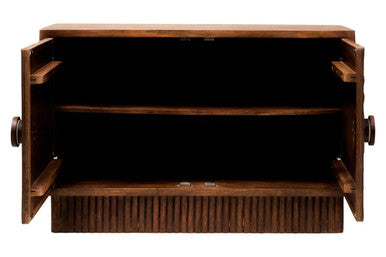 Sangar Two Door Mango Wood Carved Design Sideboard Orsina