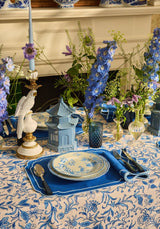 Elegant Casa by Josephine Jenno cotton tablecloth in floral print, enhancing a beautifully set dining table