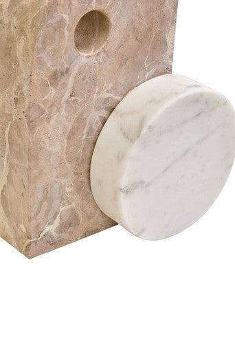 Orsina Marble Sculpture featuring a modern design with circular and rectangular shapes