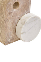 Orsina Marble Sculpture featuring a modern design with circular and rectangular shapes