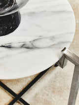 Stylish Orsina Side Table with a marble top and sleek metal base, perfect for modern interiors